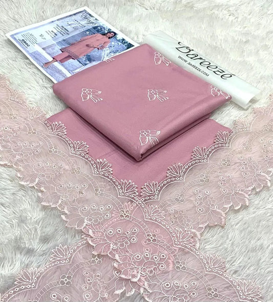 2 Pcs Women's Unstitched Embroidered Suit