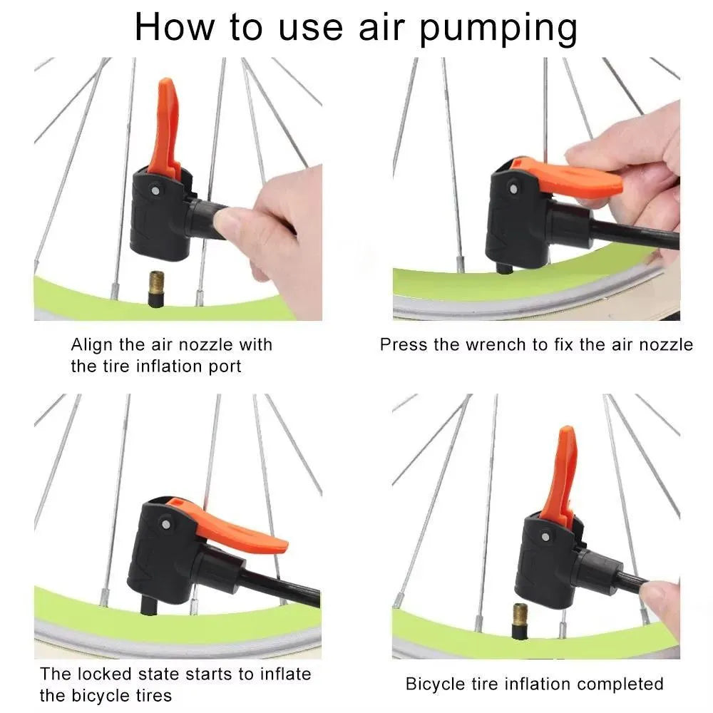 Car Bike Tyre Air Pump with Pressure Gauge Portable Foot