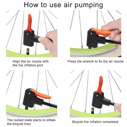 Car Bike Tyre Air Pump with Pressure Gauge Portable Foot