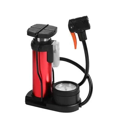 Car Bike Tyre Air Pump with Pressure Gauge Portable Foot