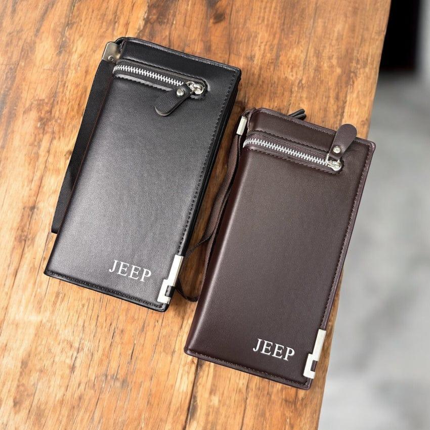 Premium Genuine Leather Long Wallet for Men & Women – 9 Card Slots, Phone & Coin Zipper Pocket (Unisex)