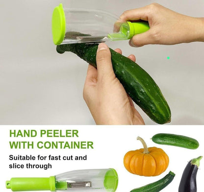 Premium Stainless Steel Vegetable Peeler with Container