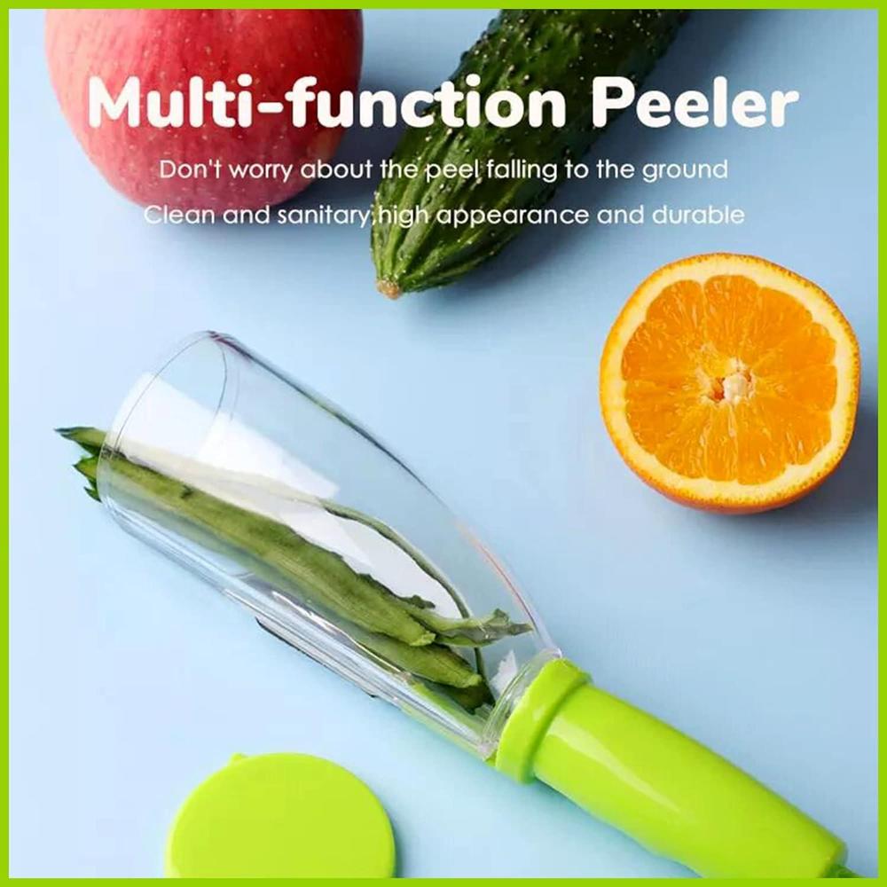 Premium Stainless Steel Vegetable Peeler with Container