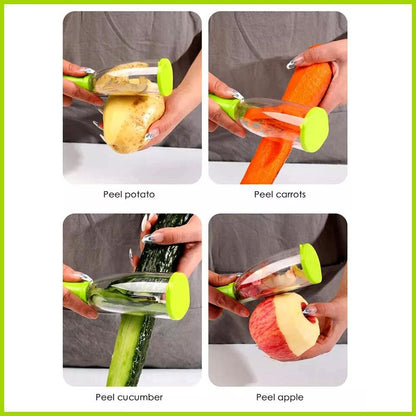 Premium Stainless Steel Vegetable Peeler with Container