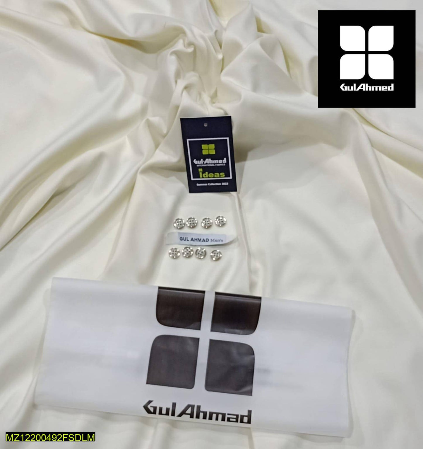Buy Gul Ahmed Wash & Wear Off-White Unstitched Shalwar Kameez Fabric