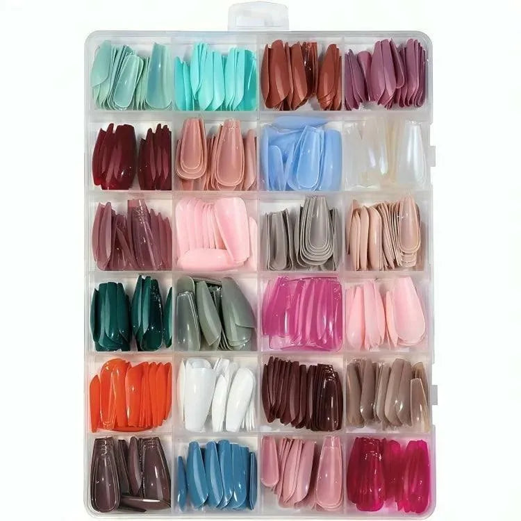 Buy 1 Get 1 Free – 576 Pcs Artificial Nails Set with Free Glue
