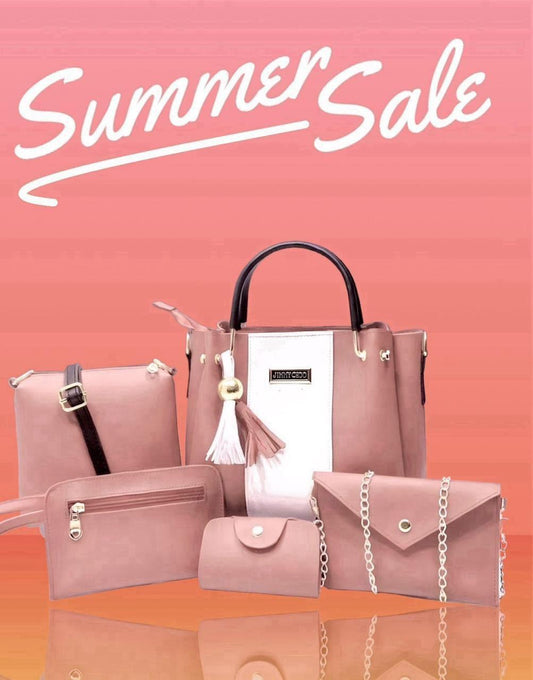 Women’s 5 Pcs Rexine Hand Bag Set – Stylish Ladies Shoulder & Top Handle Purse Combo for Daily Use
