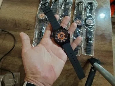 Buy Men's Black Stylish Rubber Strap Watch