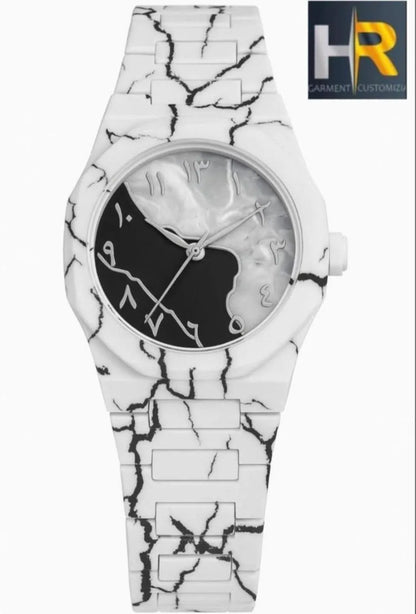 Buy Luxury Marble Design Arabic Numerals Quartz Watch for Men