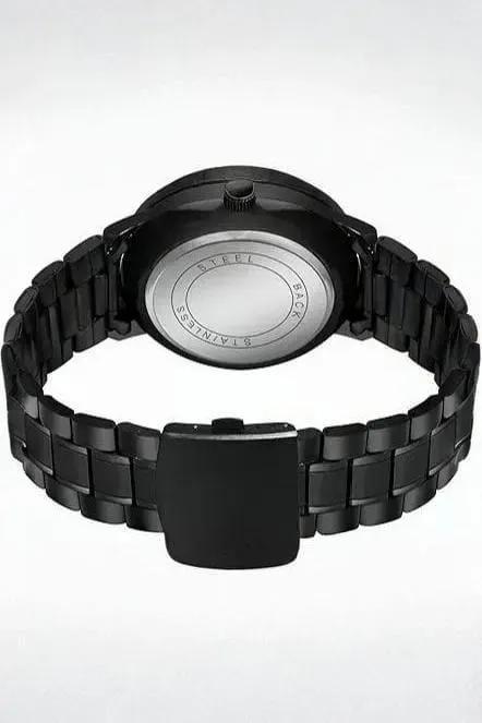 Luxury Stainless Steel Spinning Watch for Men – Blue Dial Black Strap Analogue Wrist Watch (Imported Quality)