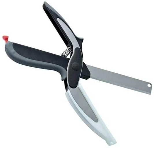 2 In 1 Clever Cutter Knife Scissors With Cutting Board