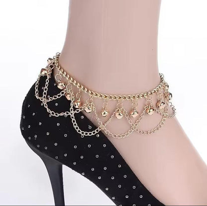Gold Plated Bell Anklet for Women – Elegant Golden Payal