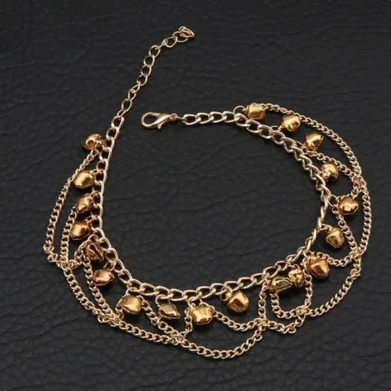 Gold Plated Bell Anklet for Women – Elegant Golden Payal