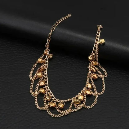 Gold Plated Bell Anklet for Women – Elegant Golden Payal